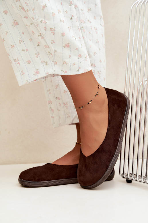 Damen Ballerinas Barefoot in Schokoladenfarbe Hollin