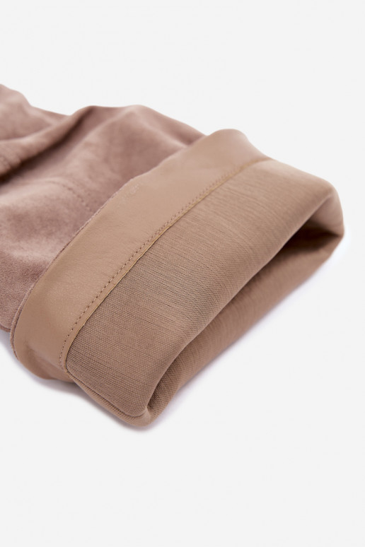 Chaki farbene Stiefeletten mit Absatz und Rüschen Jensy