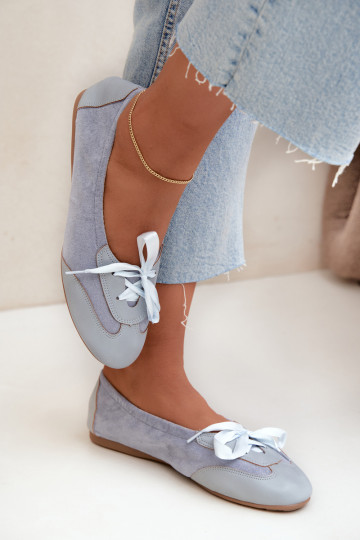 Blaue sportliche Ballerinas mit stilvollen Details Peonia 2