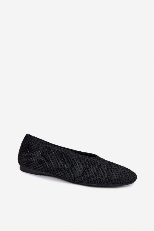 Ballerinas mit Mustern und Netz in schwarzer Farbe Calmore