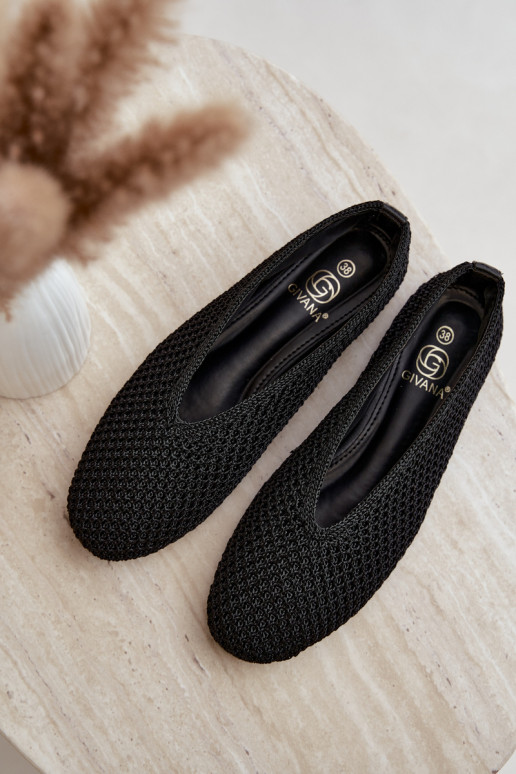 Ballerinas mit Mustern und Netz in schwarzer Farbe Calmore