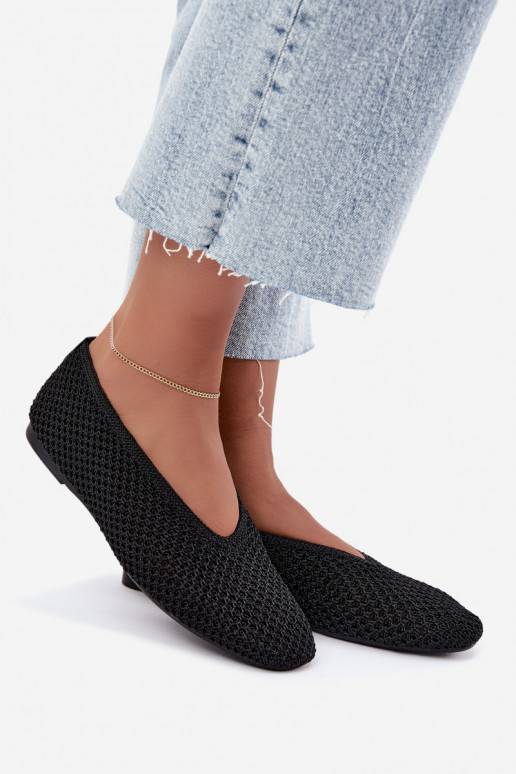 Ballerinas mit Mustern und Netz in schwarzer Farbe Calmore
