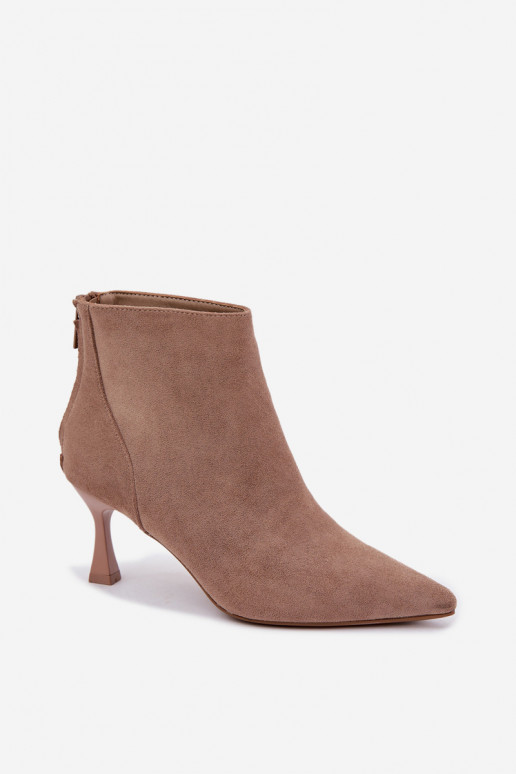 Damenstiefeletten mit Isolierung und Absätzen in Sand Elsya