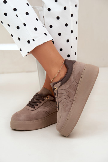 Sneaker mit Plattform in Sand Tai turivra