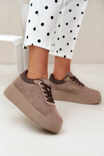Sneaker mit Plattform in Sand Tai turivra 2
