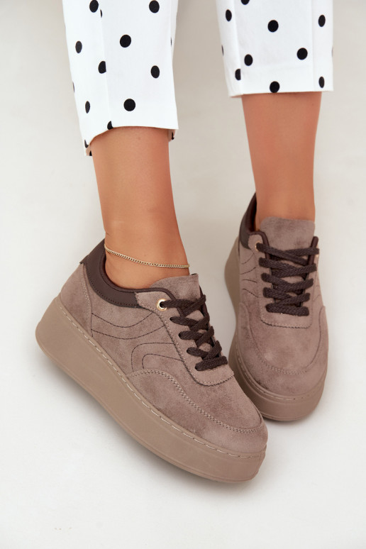 Sneaker mit Plattform in Sand Tai turivra