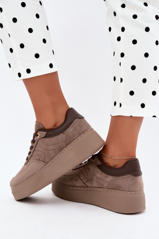 Sneaker mit Plattform in Sand Tai turivra