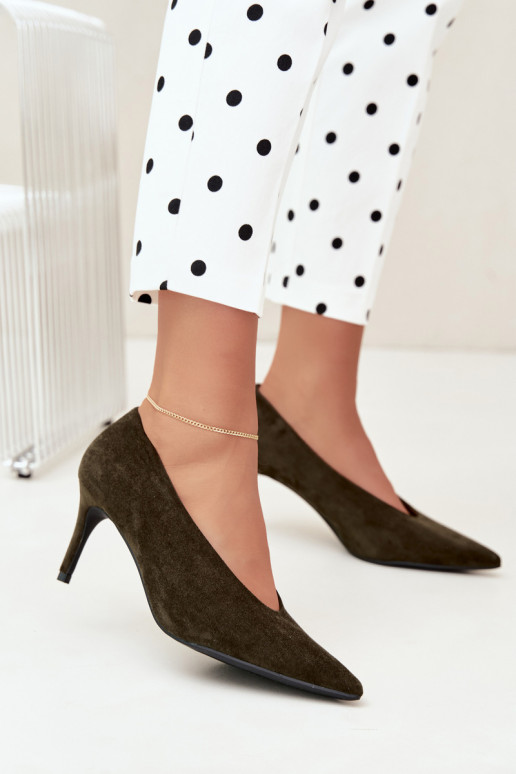Damen Schuhe aus Wildleder in Khaki Brenya