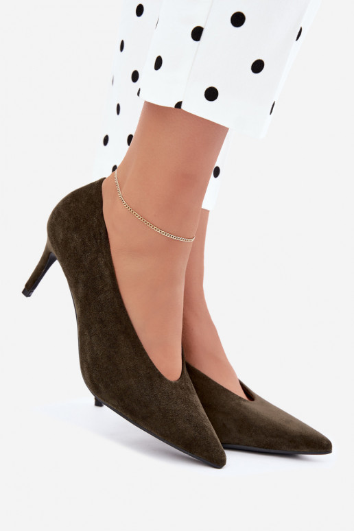 Damen Schuhe aus Wildleder in Khaki Brenya