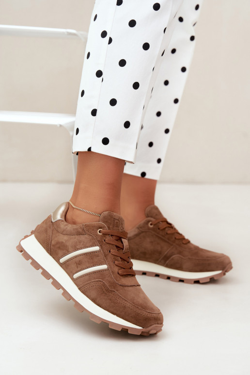 Sneaker aus Kunstveloursleder D&A LR62-7101 in braun