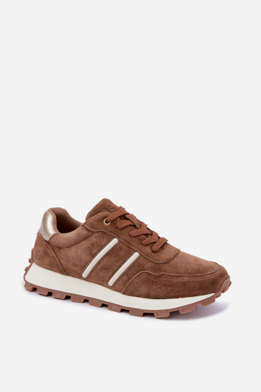 Sneaker aus Kunstveloursleder D&A LR62-7101 in braun