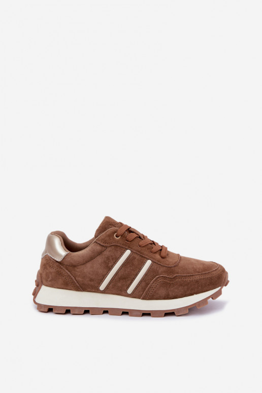 Sneaker aus Kunstveloursleder D&A LR62-7101 in braun