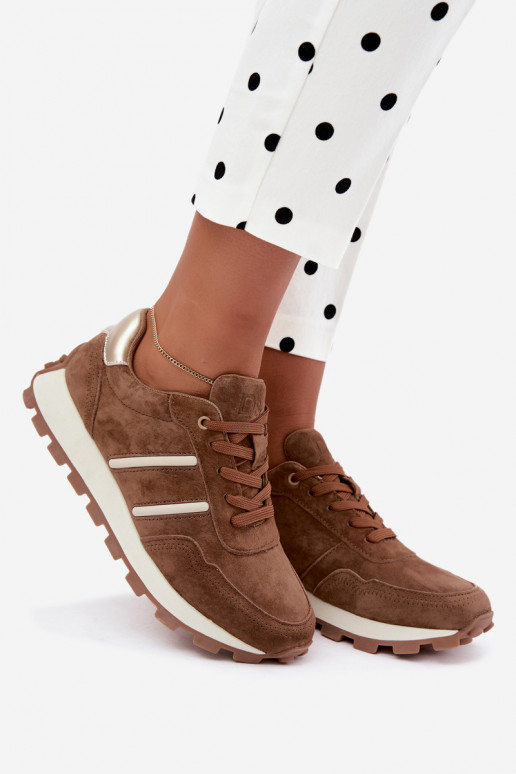 Sneaker aus Kunstveloursleder D&A LR62-7101 in braun
