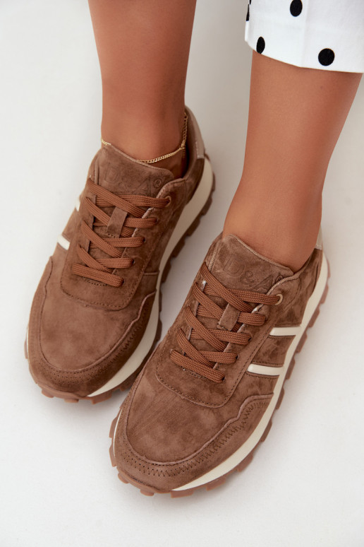 Sneaker aus Kunstveloursleder D&A LR62-7101 in braun