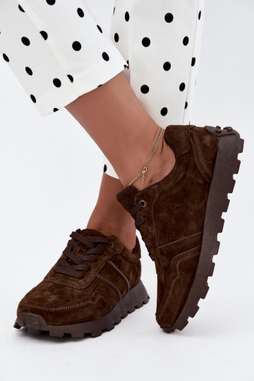 Sneaker aus Kunstveloursleder D&A LR62-7101 in braun