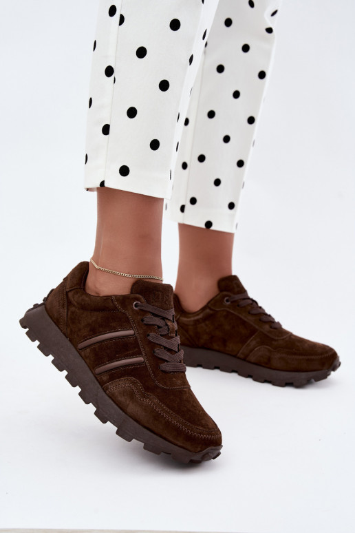 Sneaker aus Kunstveloursleder D&A LR62-7101 in braun