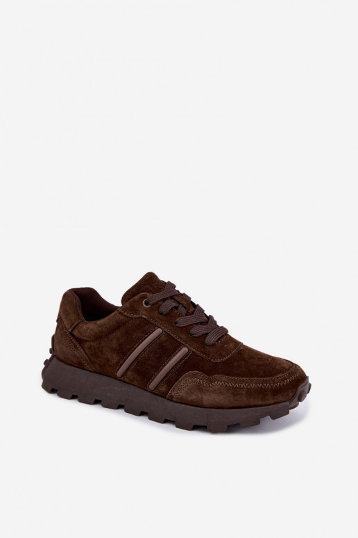 Sneaker aus Kunstveloursleder D&A LR62-7101 in braun