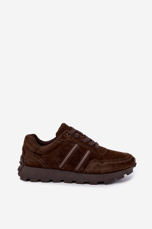 Sneaker aus Kunstveloursleder D&A LR62-7101 in braun