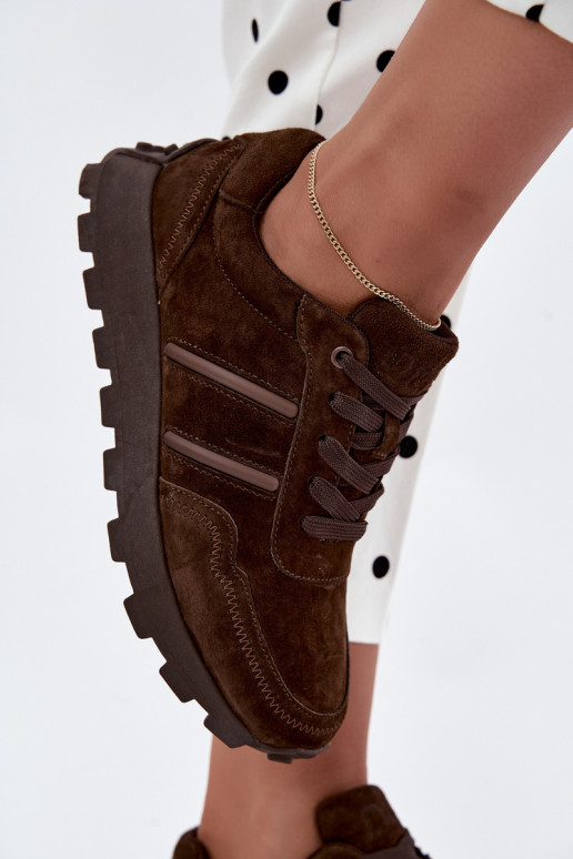 Sneaker aus Kunstveloursleder D&A LR62-7101 in braun