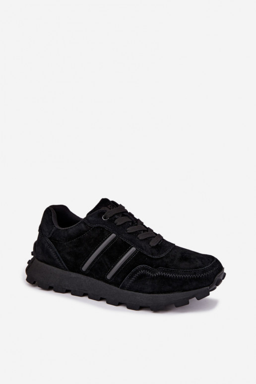 Sneaker aus Kunstveloursleder D&A LR62-7101 in schwarz