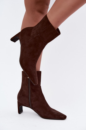 Damen Stiefeletten mit Absatz in brauner Farbe Rileya 2