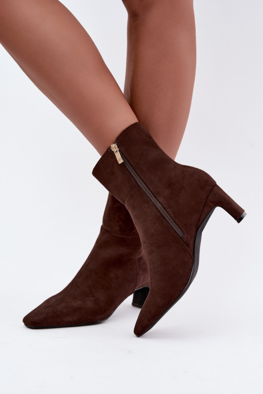 Damen Stiefeletten mit Absatz in brauner Farbe Rileya