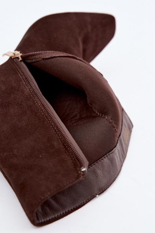 Damen Stiefeletten mit Absatz in brauner Farbe Rileya