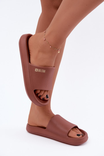 Damen leichte Hausschuhe Big Star UU274088 in brauner Farbe