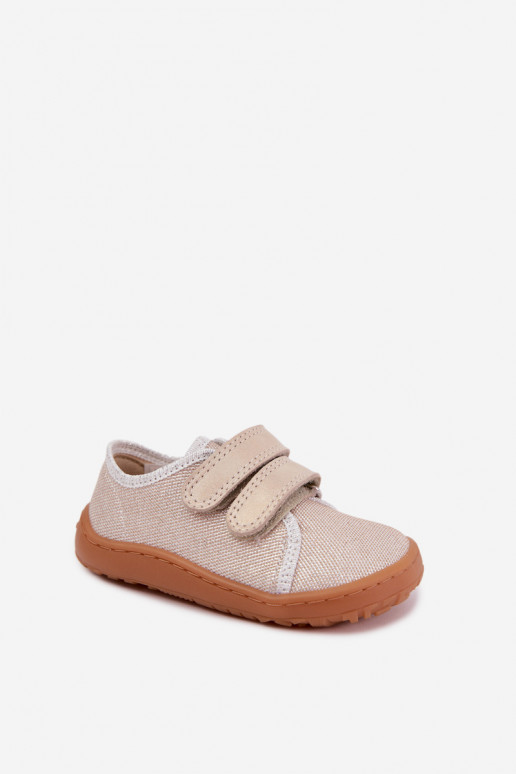 Kinder-Barefoot-Pantoletten Froddo Canvas G1700440-1 Gold