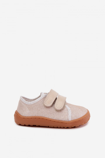 Kinder-Barefoot-Pantoletten Froddo Canvas G1700440-1 Gold 2