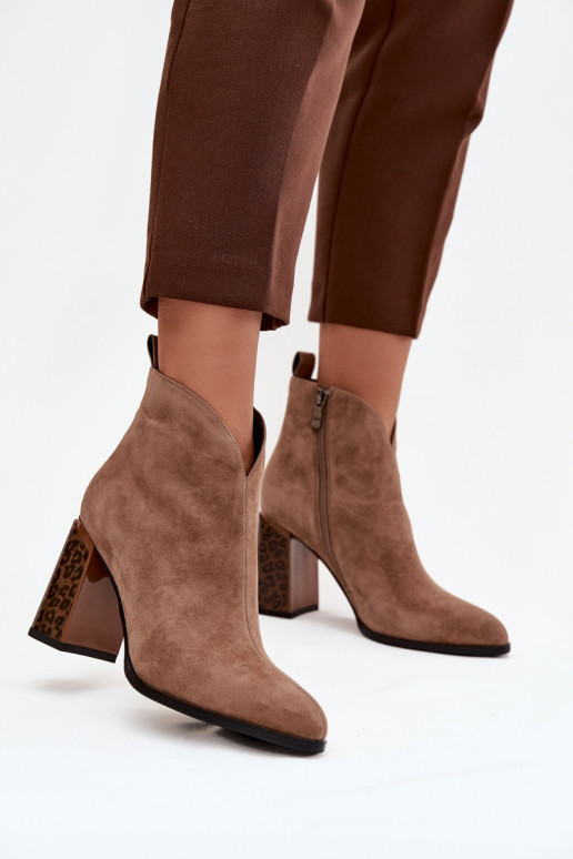 Kunstveloursleder Stiefeletten mit Isolierung in Sand Zivella