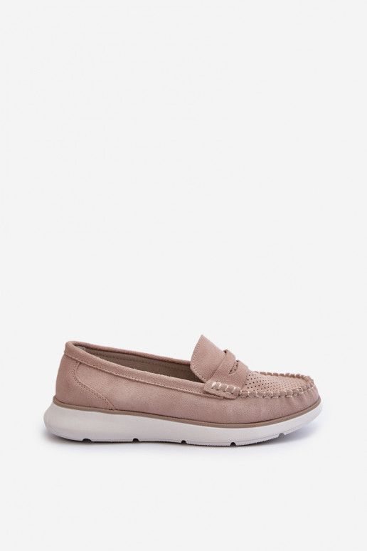 Wildleder Mokassins auf Plattform Sergio Leone SP012 beige