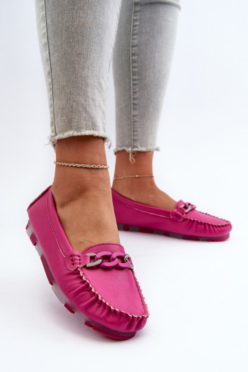 Leder Damen Mokassins mit Ornamenten S.Barski LR339 rosa