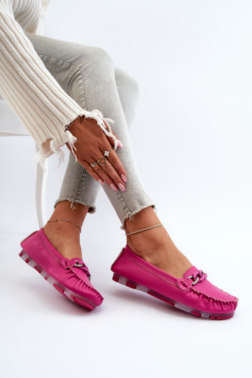 Leder Damen Mokassins mit Ornamenten S.Barski LR339 rosa 2