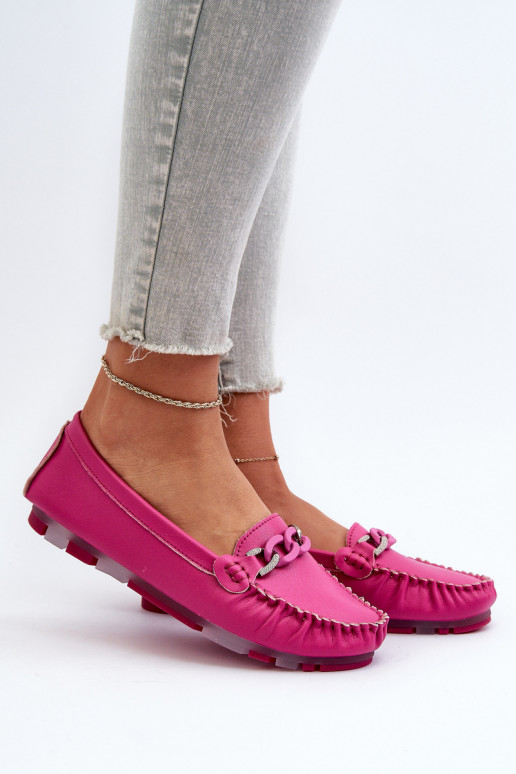 Leder Damen Mokassins mit Ornamenten S.Barski LR339 rosa