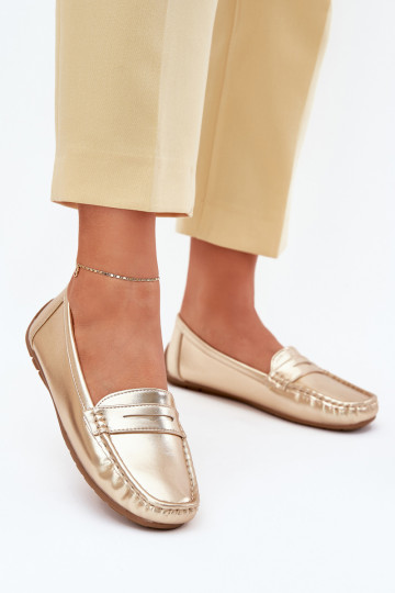 Kunstleder Damen Mokassins gold Lenvie