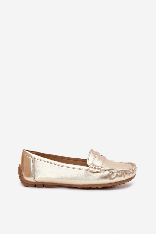 Kunstleder Damen Mokassins gold Lenvie