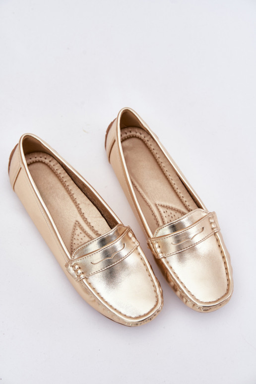 Kunstleder Damen Mokassins gold Lenvie