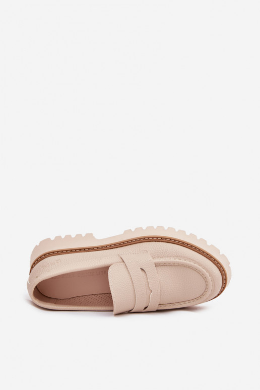 Damen Mokassins auf Plattform und flache Schuhe Big Star NN274050 beige