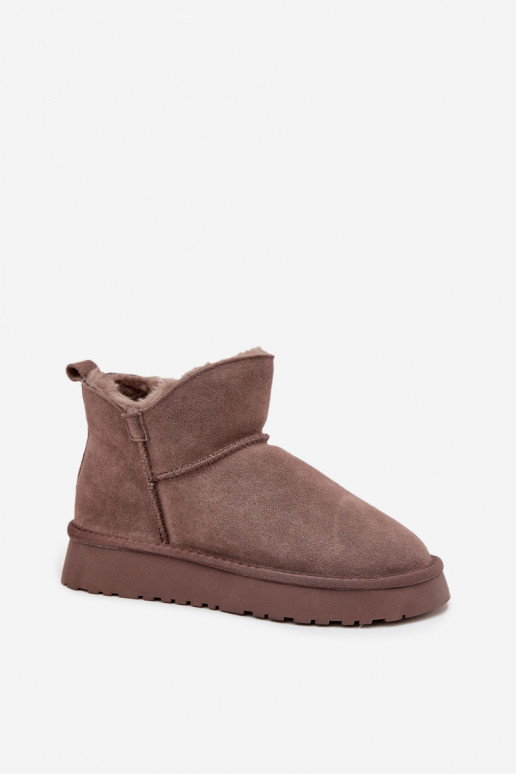 Wildleder isolierte Schneestiefel mit Fell innen Vinceza 97961 braun