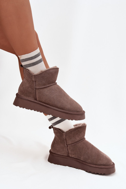 Wildleder isolierte Schneestiefel mit Fell innen Vinceza 97961 braun