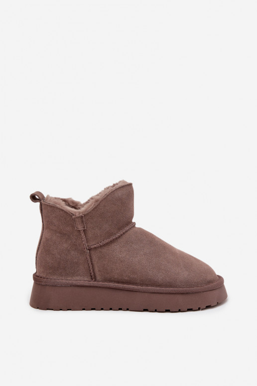 Wildleder isolierte Schneestiefel mit Fell innen Vinceza 97961 braun