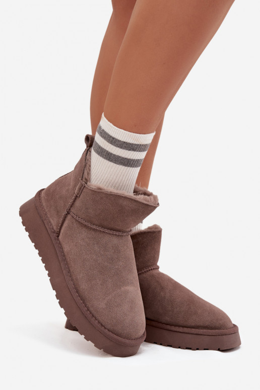 Wildleder isolierte Schneestiefel mit Fell innen Vinceza 97961 braun