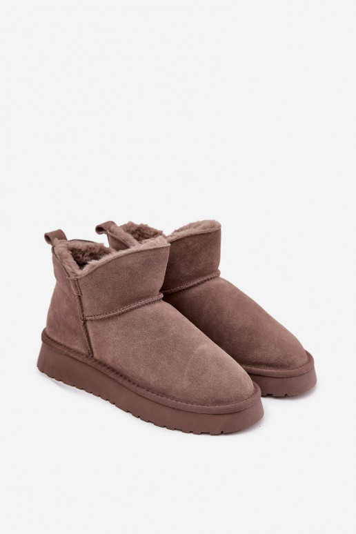 Wildleder isolierte Schneestiefel mit Fell innen Vinceza 97961 braun
