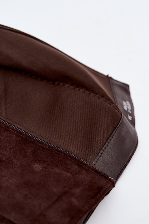 Damen kniehohe Stiefel mit Blockabsatz karamellfarben Carlin
