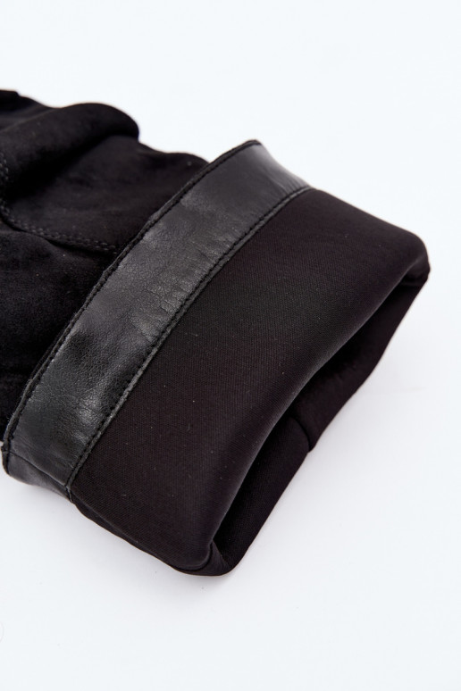 damen kniehohe Stiefel mit Absatz und gebogenem Schaft in schwarz Ismera