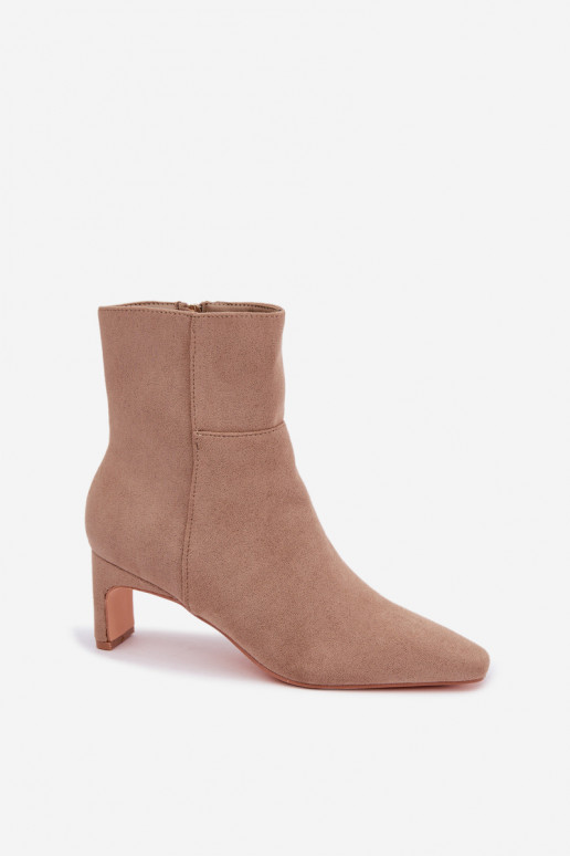 damen Stiefeletten mit Absatz in sandfarben Rileya