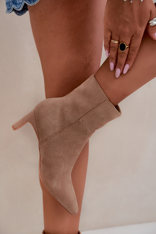 damen Stiefeletten mit Absatz in sandfarben Rileya