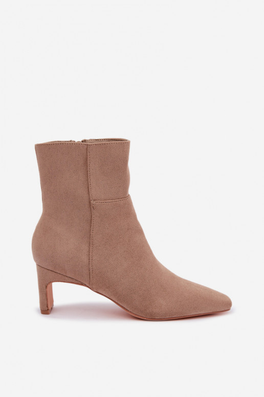 damen Stiefeletten mit Absatz in sandfarben Rileya