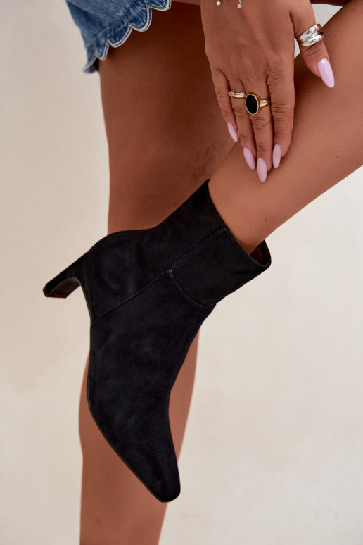 damen Stiefeletten mit Absatz in schwarz Rileya